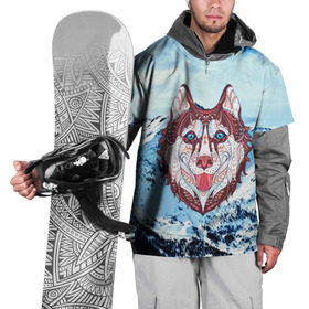 Накидка на куртку 3D с принтом Хаски в Тюмени, 100% полиэстер |  | Тематика изображения на принте: at | bowwow | dog | hound | pooch | арт | гончая | гончая собака | горы | деревья | лес | снег | собака | хаски | холод