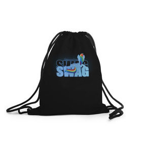 Рюкзак-мешок 3D с принтом Rainbow Dash Swag в Тюмени, 100% полиэстер | плотность ткани — 200 г/м2, размер — 35 х 45 см; лямки — толстые шнурки, застежка на шнуровке, без карманов и подкладки | Тематика изображения на принте: my little pony | пони | радуга
