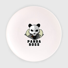 Тарелка 3D с принтом Panda Boss в Тюмени, фарфор | диаметр - 210 мм
диаметр для нанесения принта - 120 мм | Тематика изображения на принте: банда | большой | босс | важный | главарь | главный | директор | крутой | круче всех | лидер | мех | панда | россия | русский | самый | супер | трубка | шуба