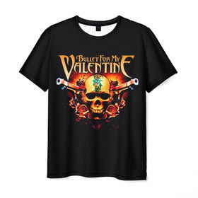 Мужская футболка 3D с принтом Bullet For My Valentine в Тюмени, 100% полиэфир | прямой крой, круглый вырез горловины, длина до линии бедер | bullet for my valentine | пуля для моей возлюбленной