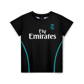 Детская футболка 3D с принтом Real Madrid в Тюмени, 100% гипоаллергенный полиэфир | прямой крой, круглый вырез горловины, длина до линии бедер, чуть спущенное плечо, ткань немного тянется | real madrid | королевский клуб | реал мадрид | форма