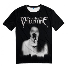 Мужская футболка 3D с принтом Bullet For My Valentine в Тюмени, 100% полиэфир | прямой крой, круглый вырез горловины, длина до линии бедер | пуля для моей возлюбленной
