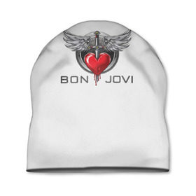 Шапка 3D с принтом Bon Jovi в Тюмени, 100% полиэстер | универсальный размер, печать по всей поверхности изделия | Тематика изображения на принте: its my life | бон жови | джон бон джови | кровь | меч | сердце