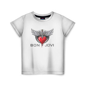 Детская футболка 3D с принтом Bon Jovi в Тюмени, 100% гипоаллергенный полиэфир | прямой крой, круглый вырез горловины, длина до линии бедер, чуть спущенное плечо, ткань немного тянется | Тематика изображения на принте: its my life | бон жови | джон бон джови | кровь | меч | сердце