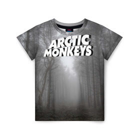 Детская футболка 3D с принтом Forest Monkeys в Тюмени, 100% гипоаллергенный полиэфир | прямой крой, круглый вырез горловины, длина до линии бедер, чуть спущенное плечо, ткань немного тянется | Тематика изображения на принте: arctic monkeys