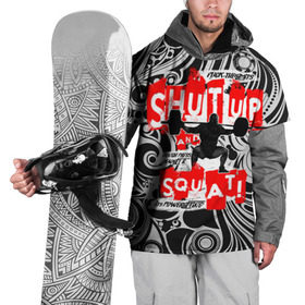 Накидка на куртку 3D с принтом Powerlifting shut up and squat в Тюмени, 100% полиэстер |  | powerlifting | shut up and squat | пауэрлифтинг