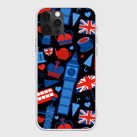 Чехол для iPhone 12 Pro Max с принтом Великобритания в Тюмени, Силикон |  | красный | лондон | паттерн | черный