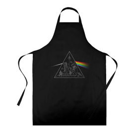 Фартук 3D с принтом Pink Floyd Make Rainbow в Тюмени, 100% полиэстер | общий размер — 65 х 85 см, ширина нагрудника — 26 см, горловина — 53 см, длина завязок — 54 см, общий обхват в поясе — 173 см. Принт на завязках и на горловине наносится с двух сторон, на основной части фартука — только с внешней стороны | англия | басы | британия | гитара | группа | логотип | музыка | песни | пинк флойд | призма | радуга | рок | свет