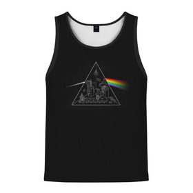 Мужская майка 3D с принтом Pink Floyd Make Rainbow в Тюмени, 100% полиэстер | круглая горловина, приталенный силуэт, длина до линии бедра. Пройма и горловина окантованы тонкой бейкой | англия | басы | британия | гитара | группа | логотип | музыка | песни | пинк флойд | призма | радуга | рок | свет