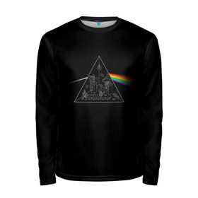 Мужской лонгслив 3D с принтом Pink Floyd Make Rainbow в Тюмени, 100% полиэстер | длинные рукава, круглый вырез горловины, полуприлегающий силуэт | англия | басы | британия | гитара | группа | логотип | музыка | песни | пинк флойд | призма | радуга | рок | свет