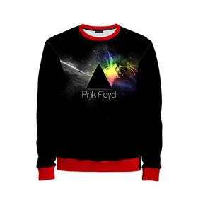 Детский свитшот 3D с принтом Pink Floyd Logo в Тюмени, 100% полиэстер | свободная посадка, прямой крой, мягкая тканевая резинка на рукавах и понизу свитшота | англия | басы | британия | гитара | группа | дым | космос | логотип | музыка | песни | пинк флойд | призма | радуга | рок | свет