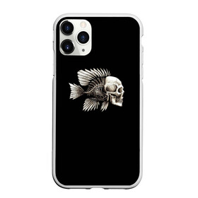 Чехол для iPhone 11 Pro матовый с принтом Рыба Скелет в Тюмени, Силикон |  | анатомия | кости | море | плавники | принт | рисунок | рыбный | рыбы | тату | ужас | хвост | череп | черный | чешуя