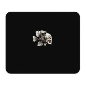 Коврик прямоугольный с принтом Рыба Скелет в Тюмени, натуральный каучук | размер 230 х 185 мм; запечатка лицевой стороны | анатомия | кости | море | плавники | принт | рисунок | рыбный | рыбы | тату | ужас | хвост | череп | черный | чешуя