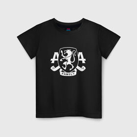 Детская футболка хлопок с принтом AA Family в Тюмени, 100% хлопок | круглый вырез горловины, полуприлегающий силуэт, длина до линии бедер | asking alexandria