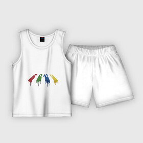 Детская пижама с шортами хлопок с принтом Beatles Color в Тюмени,  |  | beatles | music | rock | битлз | краски | леннон | маккартни | музыка | переход | рок | старр | харрисон | цвет