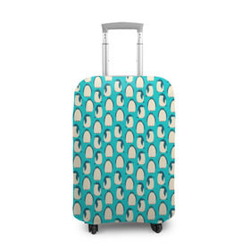 Чехол для чемодана 3D с принтом Пингвины в Тюмени, 86% полиэфир, 14% спандекс | двустороннее нанесение принта, прорези для ручек и колес | пингвин | птица
