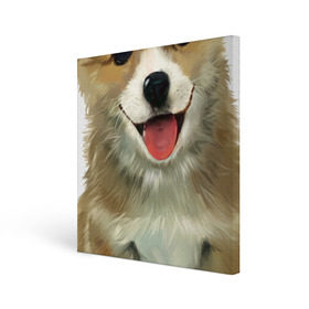 Холст квадратный с принтом Коржик в Тюмени, 100% ПВХ |  | Тематика изображения на принте: corgi | dog | korgi | вельш корги | дог | кардиган | корги | пемброк | собака | щенок