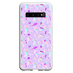 Чехол для Samsung Galaxy S10 с принтом Сладкоежка в Тюмени, Силикон | Область печати: задняя сторона чехла, без боковых панелей | Тематика изображения на принте: sweet tooth | десерт | конфетки | леденцы | мороженко | мороженое | пироженка | пироженое | свиттуф | сладости | сосалки | я не худею | я худею