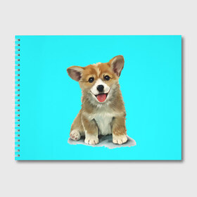 Альбом для рисования с принтом Корги в Тюмени, 100% бумага
 | матовая бумага, плотность 200 мг. | corgy | dog | korgi | puppy | вельш корги | кардиган | коржик | пемброк | собака | щенок