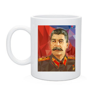 Кружка с принтом Сталин в Тюмени, керамика | объем — 330 мл, диаметр — 80 мм. Принт наносится на бока кружки, можно сделать два разных изображения | Тематика изображения на принте: ссср | сталин