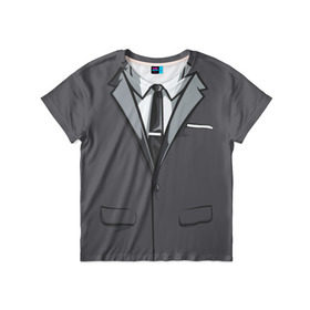 Детская футболка 3D с принтом Костюм в Тюмени, 100% гипоаллергенный полиэфир | прямой крой, круглый вырез горловины, длина до линии бедер, чуть спущенное плечо, ткань немного тянется | Тематика изображения на принте: галстук | классика | костюм | пиджак | стиль | строгий