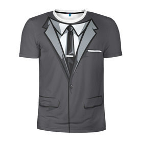 Мужская футболка 3D спортивная с принтом Костюм в Тюмени, 100% полиэстер с улучшенными характеристиками | приталенный силуэт, круглая горловина, широкие плечи, сужается к линии бедра | галстук | классика | костюм | пиджак | стиль | строгий