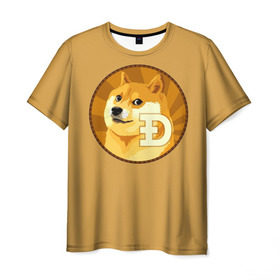 Мужская футболка 3D с принтом Bitcoin в Тюмени, 100% полиэфир | прямой крой, круглый вырез горловины, длина до линии бедер | doge | meme | биткоин | доге