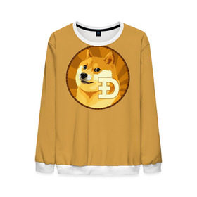 Мужской свитшот 3D с принтом Bitcoin в Тюмени, 100% полиэстер с мягким внутренним слоем | круглый вырез горловины, мягкая резинка на манжетах и поясе, свободная посадка по фигуре | doge | meme | биткоин | доге