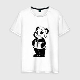 Мужская футболка хлопок с принтом Панда стиль в Тюмени, 100% хлопок | прямой крой, круглый вырез горловины, длина до линии бедер, слегка спущенное плечо. | 