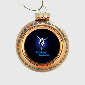 Стеклянный ёлочный шар с принтом Майкл Джексон в Тюмени, Стекло | Диаметр: 80 мм | michael jackson | король