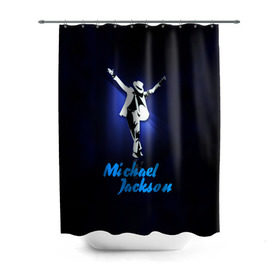 Штора 3D для ванной с принтом Майкл Джексон в Тюмени, 100% полиэстер | плотность материала — 100 г/м2. Стандартный размер — 146 см х 180 см. По верхнему краю — пластиковые люверсы для креплений. В комплекте 10 пластиковых колец | michael jackson | король