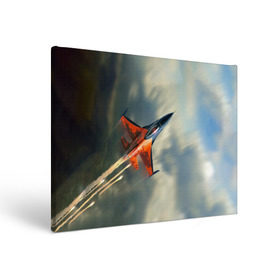 Холст прямоугольный с принтом Красный F16 в Тюмени, 100% ПВХ |  | Тематика изображения на принте: самолет