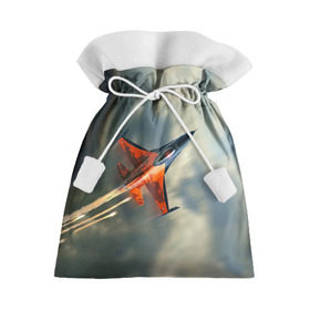 Подарочный 3D мешок с принтом Красный F16 в Тюмени, 100% полиэстер | Размер: 29*39 см | Тематика изображения на принте: самолет