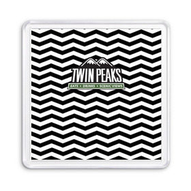 Магнит 55*55 с принтом TWIN PEAKS в Тюмени, Пластик | Размер: 65*65 мм; Размер печати: 55*55 мм | полосы | сериал | твин пикс | текстура | фильмы