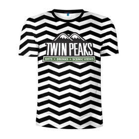 Мужская футболка 3D спортивная с принтом TWIN PEAKS в Тюмени, 100% полиэстер с улучшенными характеристиками | приталенный силуэт, круглая горловина, широкие плечи, сужается к линии бедра | Тематика изображения на принте: полосы | сериал | твин пикс | текстура | фильмы