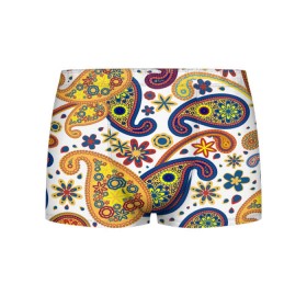 Мужские трусы 3D с принтом Цветные огурцы в Тюмени, 50% хлопок, 50% полиэстер | классическая посадка, на поясе мягкая тканевая резинка | cucumber | flower | gherkin | ornament | pattern | гжель | орнамент | текстура | турецкий огурец | узоры | цветок | цветочный | этнический узор