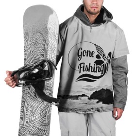 Накидка на куртку 3D с принтом Gone fishing в Тюмени, 100% полиэстер |  | 