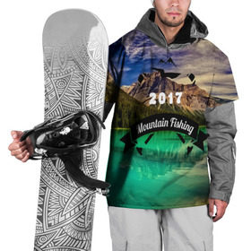 Накидка на куртку 3D с принтом Mountain Fishing в Тюмени, 100% полиэстер |  | baitbest | bottom | driftwood | fisherman | fishing | fishwaterhook | pike | river | вода | дно | коряга | крючок | лучший рыбак | наживка | река | рыба | рыбалка | щука