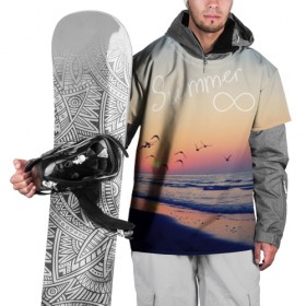 Накидка на куртку 3D с принтом Summer в Тюмени, 100% полиэстер |  | Тематика изображения на принте: summer | закат | лето | пляж