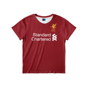 Детская футболка 3D с принтом Ливерпуль в Тюмени, 100% гипоаллергенный полиэфир | прямой крой, круглый вырез горловины, длина до линии бедер, чуть спущенное плечо, ткань немного тянется | liverpool | коутиньо | ливер | фирмино | футбол