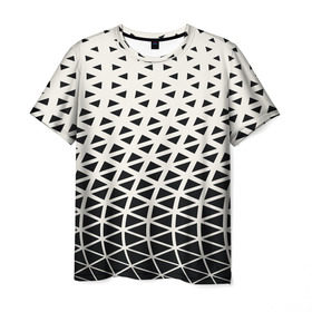 Мужская футболка 3D с принтом Необычный узор в Тюмени, 100% полиэфир | прямой крой, круглый вырез горловины, длина до линии бедер | Тематика изображения на принте: pattern | сетка | узоры