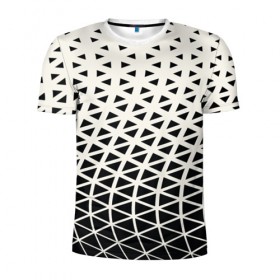 Мужская футболка 3D спортивная с принтом Необычный узор в Тюмени, 100% полиэстер с улучшенными характеристиками | приталенный силуэт, круглая горловина, широкие плечи, сужается к линии бедра | Тематика изображения на принте: pattern | сетка | узоры