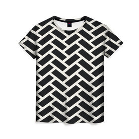 Женская футболка 3D с принтом Кирпичики в Тюмени, 100% полиэфир ( синтетическое хлопкоподобное полотно) | прямой крой, круглый вырез горловины, длина до линии бедер | pattern | узоры
