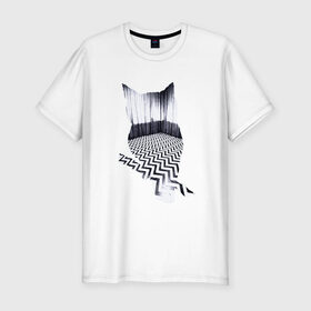 Мужская футболка премиум с принтом OWL в Тюмени, 92% хлопок, 8% лайкра | приталенный силуэт, круглый вырез ворота, длина до линии бедра, короткий рукав | арт | животные | птицы | сериал | сова | твин пикс | фильмы