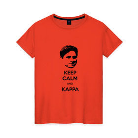 Женская футболка хлопок с принтом Kappa в Тюмени, 100% хлопок | прямой крой, круглый вырез горловины, длина до линии бедер, слегка спущенное плечо | cs go | kappa | каппа | кс го