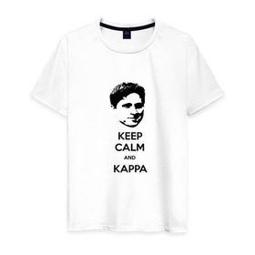 Мужская футболка хлопок с принтом Kappa в Тюмени, 100% хлопок | прямой крой, круглый вырез горловины, длина до линии бедер, слегка спущенное плечо. | Тематика изображения на принте: cs go | kappa | каппа | кс го