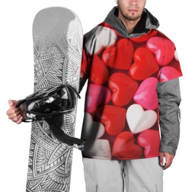 Накидка на куртку 3D с принтом Candy в Тюмени, 100% полиэстер |  | heart | love | любовь | сердца