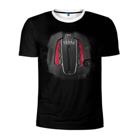 Мужская футболка 3D спортивная с принтом Мотор в Тюмени, 100% полиэстер с улучшенными характеристиками | приталенный силуэт, круглая горловина, широкие плечи, сужается к линии бедра | audi | ауди | машина