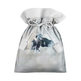 Подарочный 3D мешок с принтом Орлиная атака в Тюмени, 100% полиэстер | Размер: 29*39 см | Тематика изображения на принте: клюв | коршун | крылья | небо | облака | опасность | орел | охота | полет. перья | птица | хищник