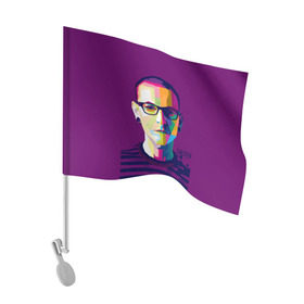 Флаг для автомобиля с принтом Честер Беннингтон в Тюмени, 100% полиэстер | Размер: 30*21 см | линкин парк
